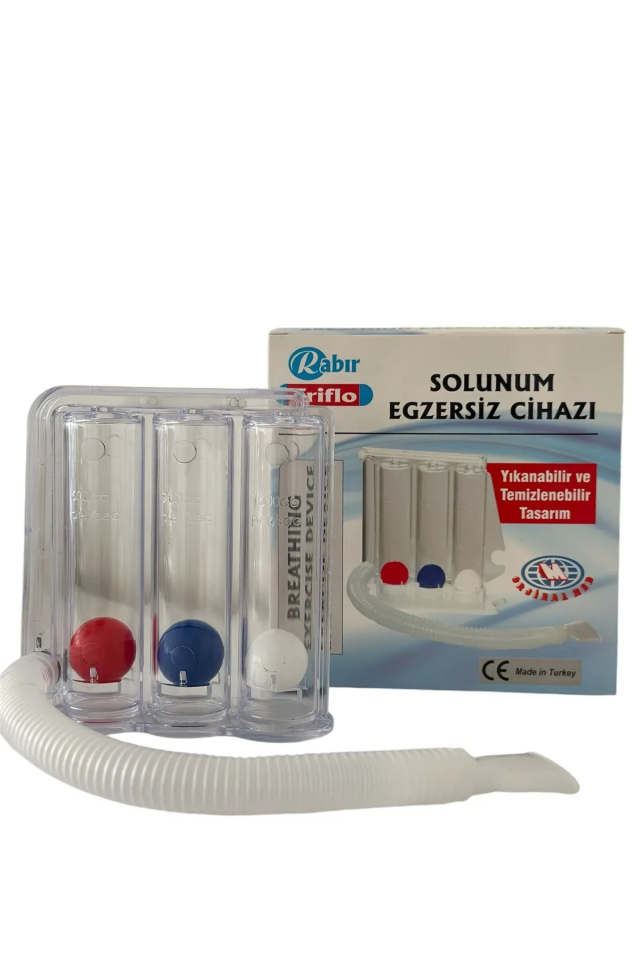 RABIR Triflo Solunum Egzersiz Cihazı 3 Top Üfleme Topu Nefes Egzersizi