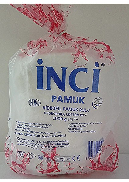 İnci Hidrofil Rulo Pamuk 1 kg %100 Saf Pamuk