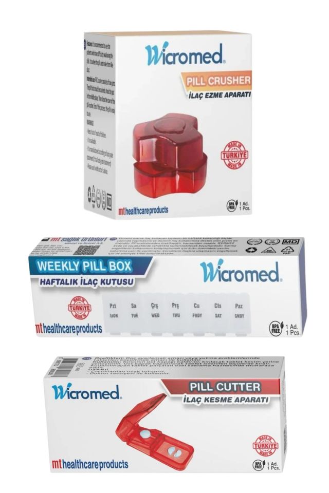 İlaç Kesici + Haftalık İlaç Kutusu +  İlaç Ezme